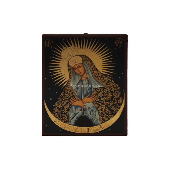 Ікона Божої Матері Остробрамська писана на холсті 9 Х 12 см m 33 фото