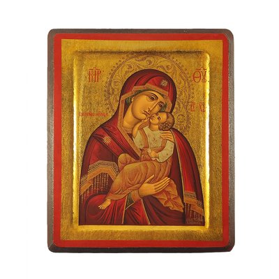 Ікона Божої Матері Взграння Немовляти писана на холсті 15 Х 19 см m 70 фото