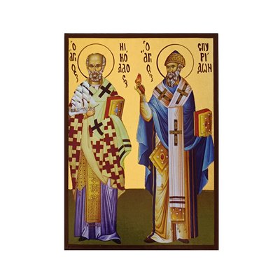 Ікона Святі Миколай та Спиридон 10 Х 14 см L 274 фото
