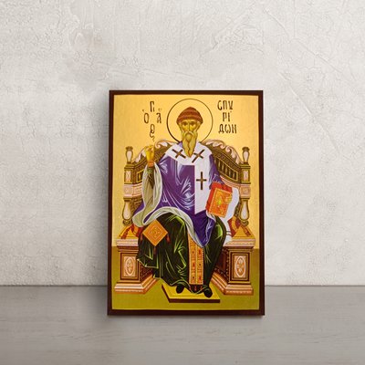 Икона Святой Спиридон Тримифунтский 10 Х 14 см L 33 фото