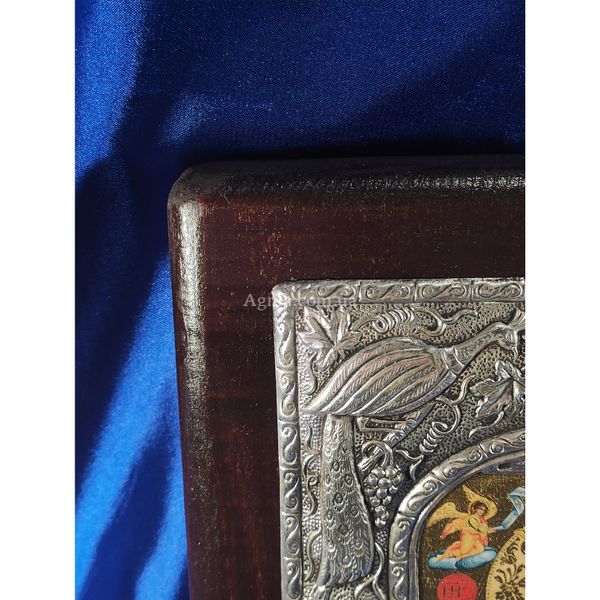 Эксклюзивная икона Божья Матерь Неувядаемый Цвет ручная роспись на холсте, серебро и позолота размер 20 Х 25 см E 16 фото