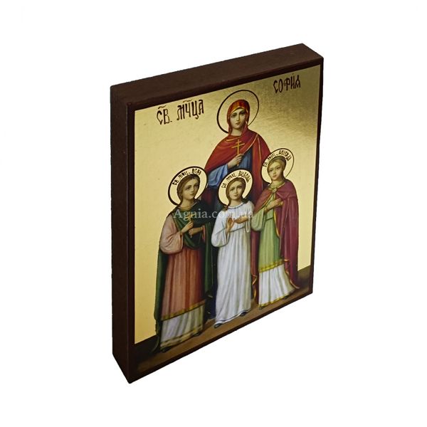 Ікона Віра, Надія, Любов та мати їх Софія 10 Х 14 см L 129 фото