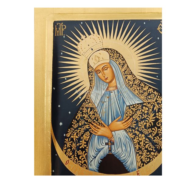 Писана ікона Божа Матір Остробрамська 23 Х 29 см m 03 фото