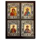 Дерев'яний домашній іконостас з 4 писаних ікон у сріблі 28 х 36,5 см E 58 фото 1