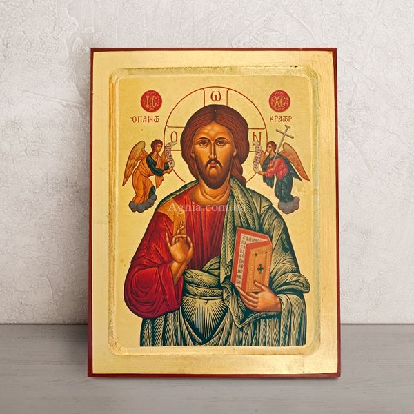 Икона Иисус Христос Спаситель писаная на холсте 22,5 Х 29 см m 08 фото