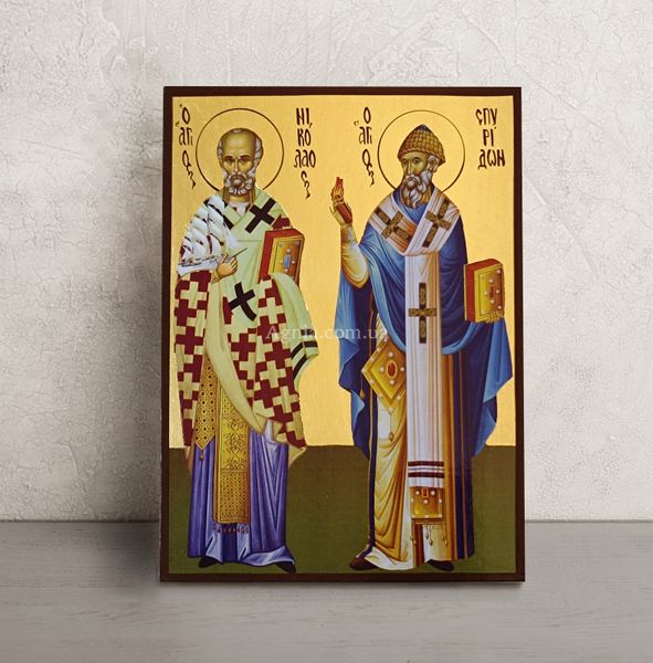 Ікона Святих Миколая та Спиридона 14 Х 19 см L 151 фото