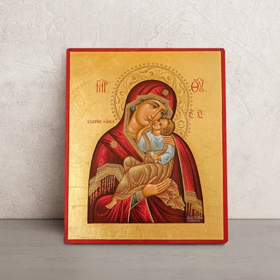 Писаная икона Божией Матери Взыграние Младенца 15 Х 19 см m 45 фото