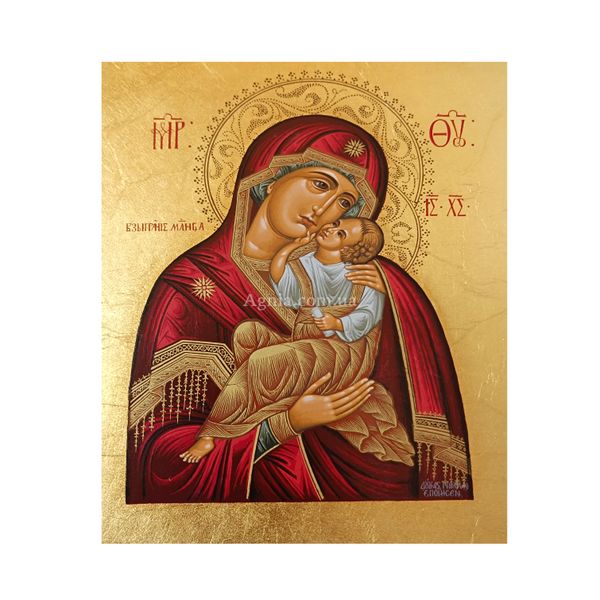 Писана ікона Божої Матері Взграння Немовляти 15 Х 19 см m 45 фото