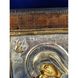 Ексклюзивна ікона на старовинній дошці Божа Матір Глікофілуса ручний розпис у сріблі та позолота розмір 14,2 Х 18 см E 32 фото 3