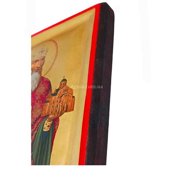 Писана ікона Святий Володимир Великий 20 х 26 см m 191 фото