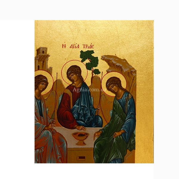 Ікона Свята трійця писана на холсті 10 Х 13 см m 100 фото