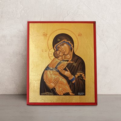 Владимирская икона Божьей Матери писаная на холсте 15 Х 19 см m 19 фото