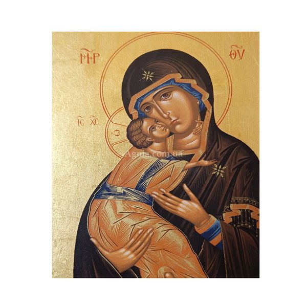 Владимирская икона Божьей Матери писаная на холсте 15 Х 19 см m 19 фото