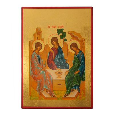 Писаная икона Святая Троица 19 Х 26 см m 36 фото