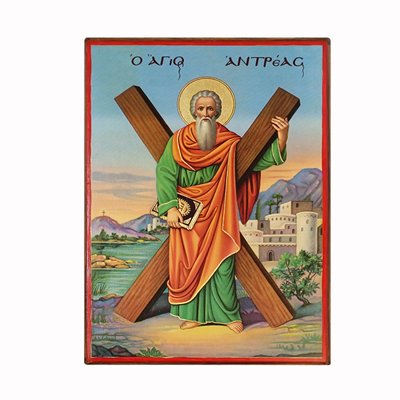 Писана ікона Святий Апостол Андрій 15 Х 21,5 см M 182 фото