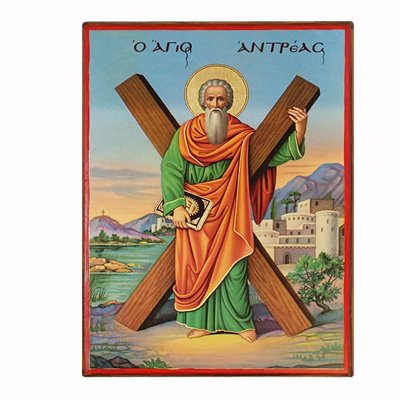 Писаная икона Апостол Андрей Первозванный 19 Х 29 см M 181 фото