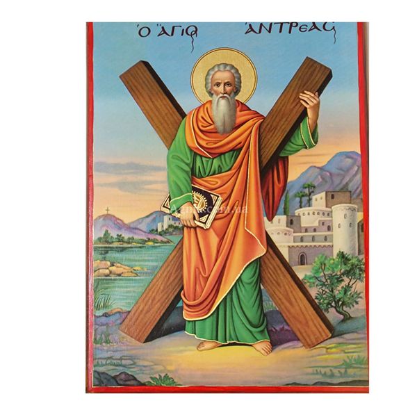 Писаная икона Апостол Андрей Первозванный 19 Х 29 см M 181 фото