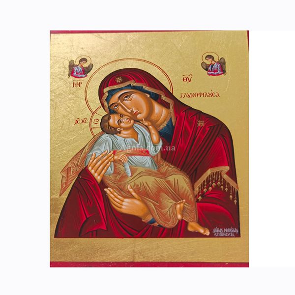 Ікона Божої Матері Глікофілуса писана на холсті 15 Х 19 см m 22 фото