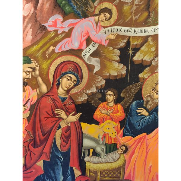 Писаная икона Рождества Христового 25 Х 33 см m 158 фото
