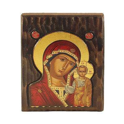 Писаная икона Казанской Божией Матери 15,5 Х 20 см m 58 фото