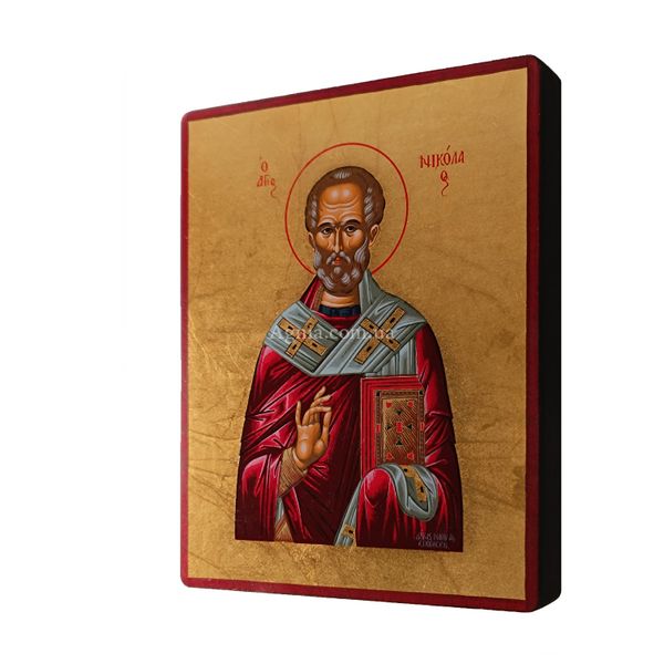 Писаная икона Святого Николая Чудотворца 15 Х 19 см m 27 фото