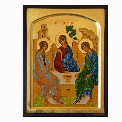 Писана ікона Святої Трійці 27 Х 34 см m 10 фото