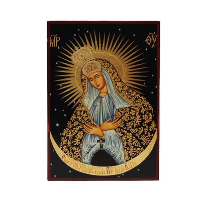 Ікона Божа Матір Остробрамська писана на холсті 12 Х 18 см m 32 фото