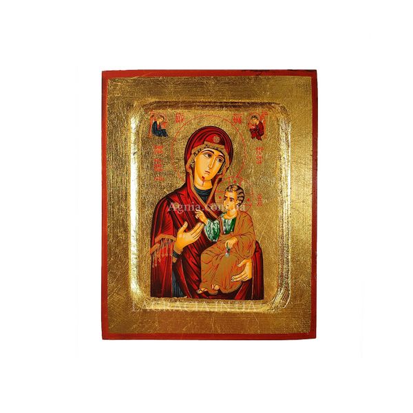 Иверская икона Божьей Матери писаная на холсте 13,5 Х 16,5 см m 113 фото
