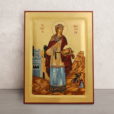 Писана ікона Свята Варвара великомучениця 23 Х 29 см m 186 фото