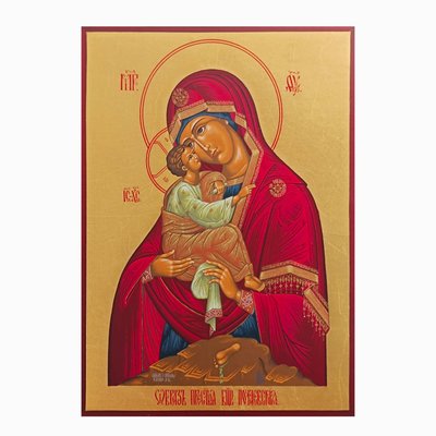 Писаная Почаевская икона Божьей Матери 19 Х 26 см m 40 фото