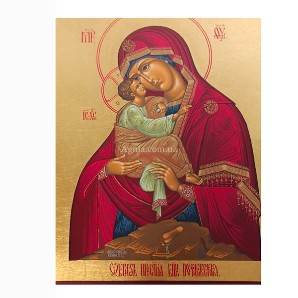 Писаная Почаевская икона Божьей Матери 19 Х 26 см m 40 фото