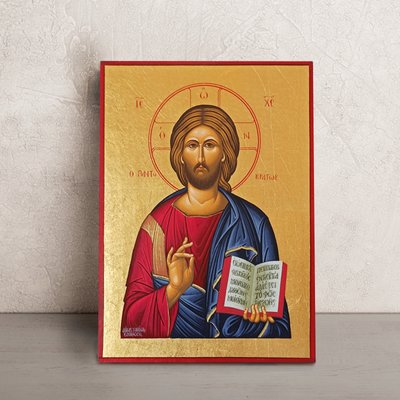 Ікона Спаситель Ісус Христос ручний розпис на холсті 19 Х 26 см m 41 фото