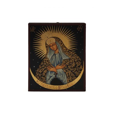 Ікона Божої Матері Остробрамська писана на холсті 9 Х 12 см m 33 фото