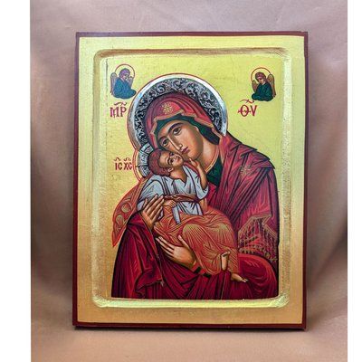 Писана ікона Божої Матері  Солодке Лобзання (Глікофілуса) 22,5 &times; 29 см M 389 фото