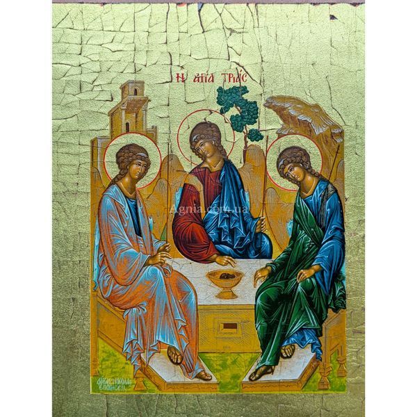 Греческая писаная икона Святая Троица (Ветхозаветная) 15 &times; 19 см M 397 D фото