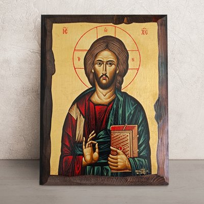 Писаная икона Спаситель Иисус Христос 22 x 28 см M 199 фото