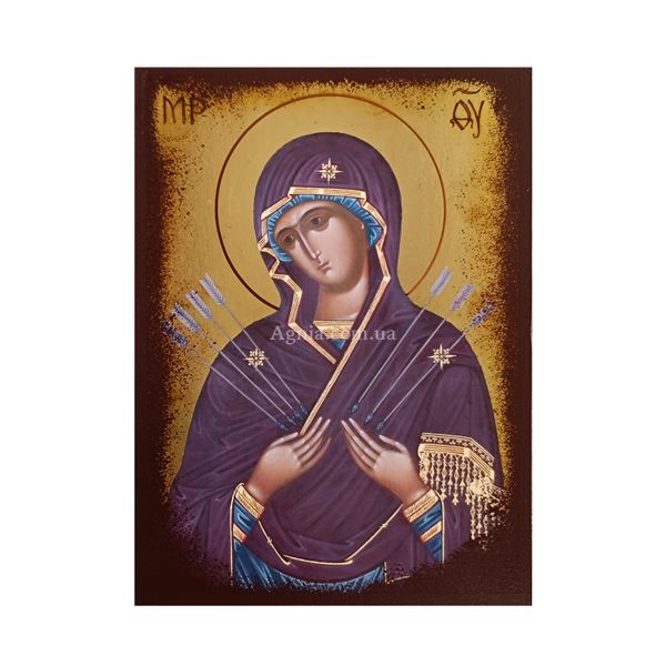 Ікона Семистрільної Божої Матері 14 Х 19 см L 183 фото