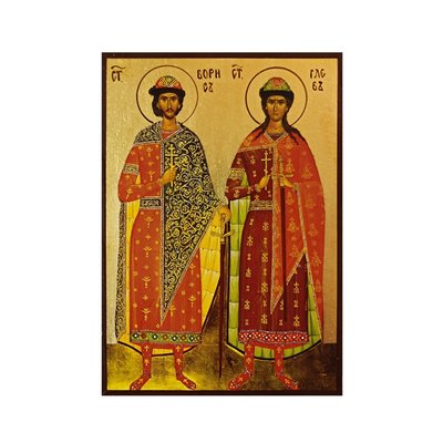 Ікона Святих Бориса та Гліба 10 Х 14 см L 496 фото