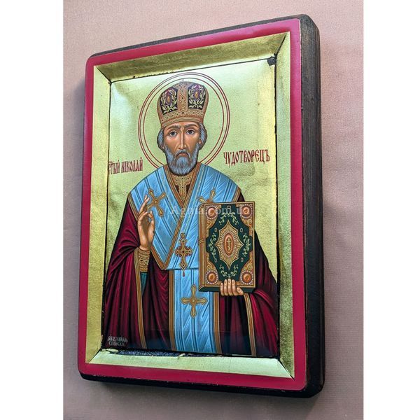 Писана ікона Святитель Миколай Чудотворець 20 &times; 26 см M 392 фото