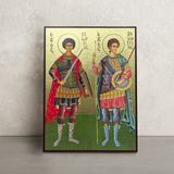Икона святых Георгия Победоносца и Димитрия Солунского 14 &times; 19 см L 680 фото