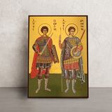 Икона Святых Георгия и Димитрия 14 Х 19 см L 680 фото
