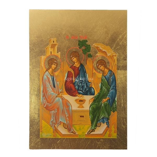 Писаная икона Святая Троица 18,5 Х 25 см m 130 фото