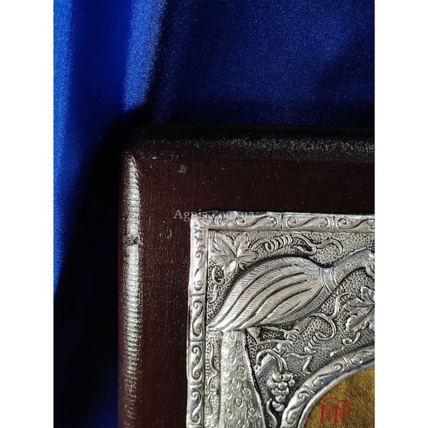Эксклюзивная Владмирская икона Божьей Матери ручная роспись на холсте, серебро и позолота размер 23,5 Х 30 см E 10 фото