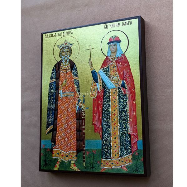 Ікона Святого князя Володимира та Святої княгині Ольги 14 &times; 19 см L 1233 фото