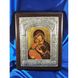 Ексклюзивна Володимирська ікона Божої Матері ручний розспис на холсті, срібло та позолота розмір 23,5 Х 30 см E 10 фото 1