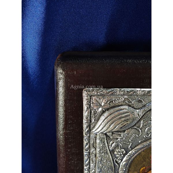 Эксклюзивная икона Киккская Божья Матерь ручная роспись на холсте, серебро и позолота размер 23,5 Х 30 см E 06 фото