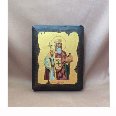 Писана ікона Святий князь Володимир Великий 12 &times; 15,5 см M 272 A фото