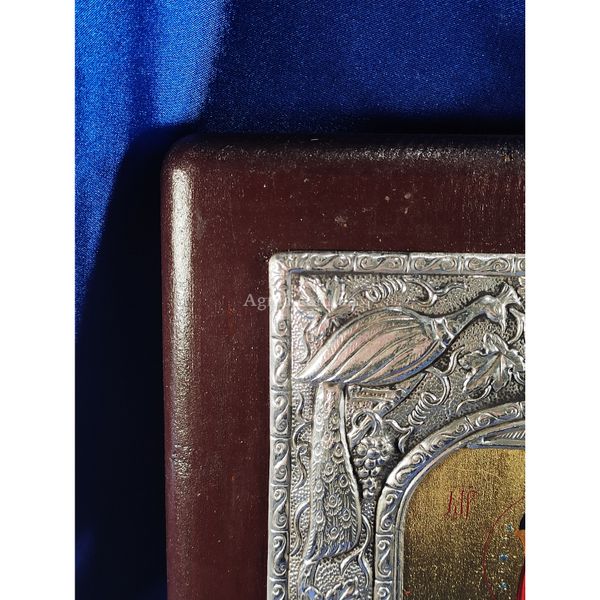 Эксклюзивная икона Божьей Матери Призри на смирение ручная роспись на холсте, серебро и позолота размер 20 Х 25 см E 14 фото