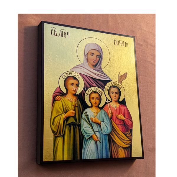Ікона Віра, Надія, Любов і мати їх Софія 14 &times; 19 см L 494 D фото