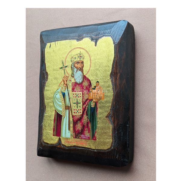 Писана ікона Святий князь Володимир Великий 12 &times; 15,5 см M 272 A фото